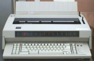 [Photo of first typwriter assembled by robotics (Universtiy Archives)]